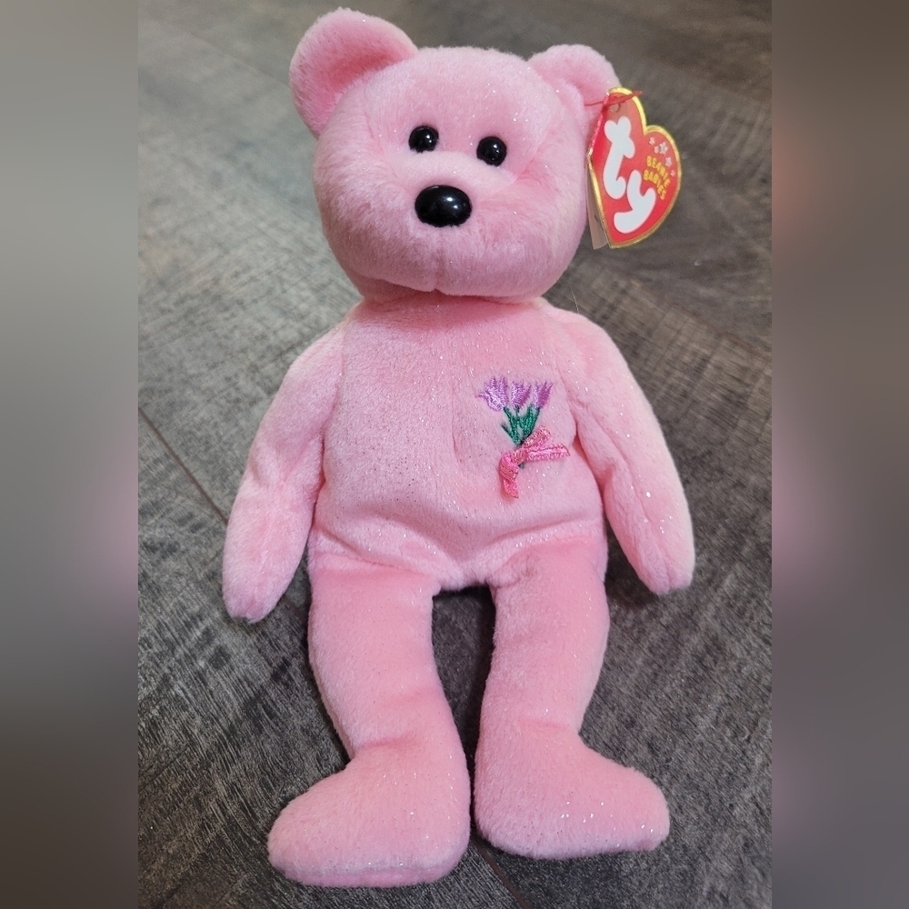 Mum Ty Beanie Baby Pink Sparkly Mother's Day Bear